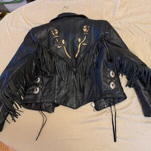 Universal Rider Tassel Leather Motorcycle Jacket